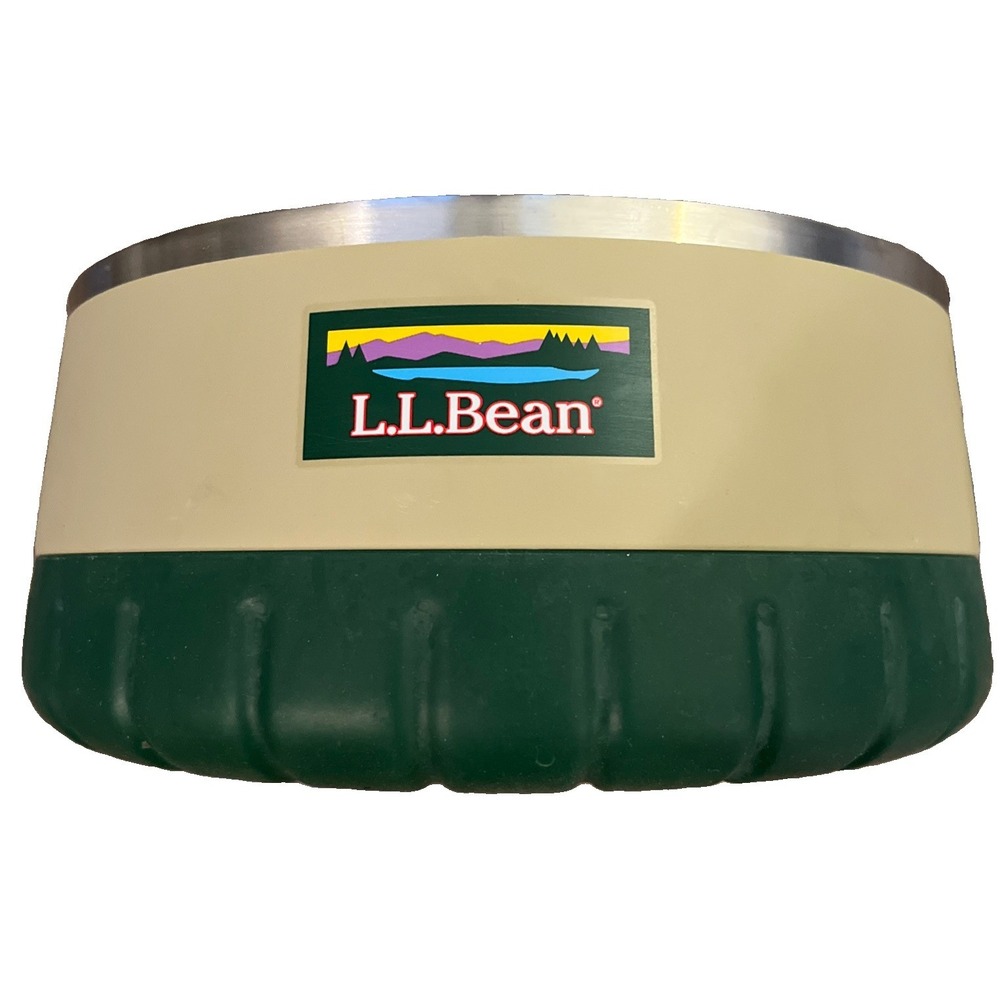 L.L. Bean Insulated Dog Bowl Extra Large Non Slip Base 64 oz Logo'd